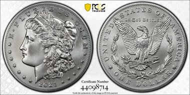 2021-O Privy $1 Morgan Dollar 100th Anniversary First Strike MS70