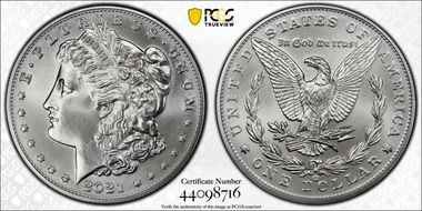 2021-CC Privy $1 Morgan Dollar 100th Anniversary First Strike MS70