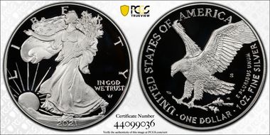 2021-S $1 Silver Eagle - Type 2 Limited Edition Proof Set - First Strike PR69DCAM