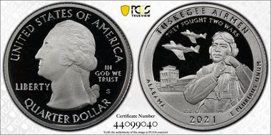 2021-S 25C Tuskegee Airmen NP- Silver Limited Edition Proof Set - First Strike PR69DCAM