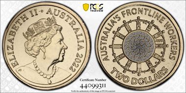 2022 $2 Frontline Workers Colorized MS69