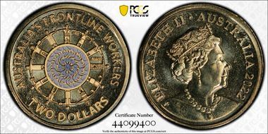 2022 $2 Frontline Workers Colorized MS69