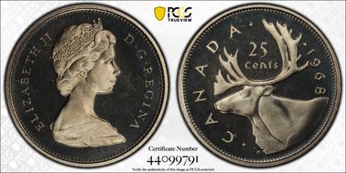 1968 25C Nickel PL66CAM