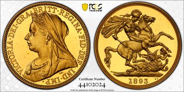 1893 £2 S-3873 PR65+ DCAM
