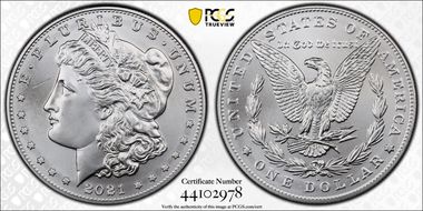 2021-D $1 Morgan Dollar 100th Anniversary First Strike MS70