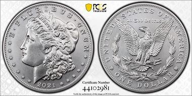 2021-S $1 Morgan Dollar 100th Anniversary First Strike MS70
