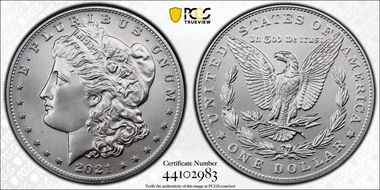 2021 $1 Morgan Dollar 100th Anniversary First Strike MS70