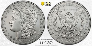 2021-S $1 Morgan Dollar 100th Anniversary First Strike MS70