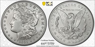 2021-D $1 Morgan Dollar 100th Anniversary First Strike MS70