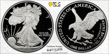 2021-S $1 Silver Eagle - Type 2 Limited Edition Proof Set - First Strike PR70DCAM