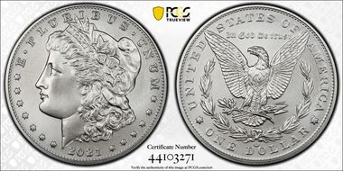 2021-CC Privy $1 Morgan Dollar 100th Anniversary First Strike MS70