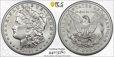 2021-O Privy $1 Morgan Dollar 100th Anniversary First Strike MS70