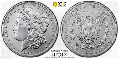 2021-O Privy $1 Morgan Dollar 100th Anniversary MS70