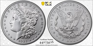 2021-O Privy $1 Morgan Dollar 100th Anniversary MS70