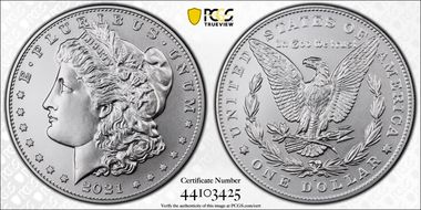 2021-D $1 Morgan Dollar 100th Anniversary MS70