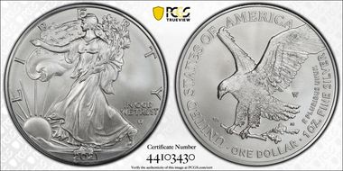 2021-W $1 Burnished Silver Eagle-Type 2 First Strike SP70
