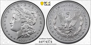 2021-CC Privy $1 Morgan Dollar 100th Anniversary First Strike MS70