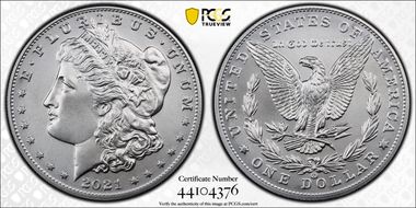 2021-CC Privy $1 Morgan Dollar 100th Anniversary First Strike MS70