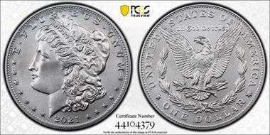 2021 $1 Morgan Dollar 100th Anniversary First Strike MS70