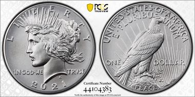 2021 $1 Peace Dollar 100th Anniversary First Strike MS69