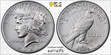 2021 $1 Peace Dollar 100th Anniversary First Strike MS69