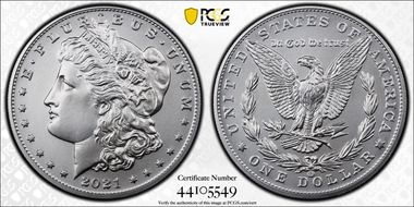 2021-CC Privy $1 Morgan Dollar 100th Anniversary First Strike MS70