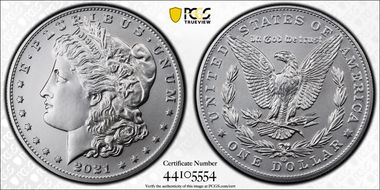 2021-CC Privy $1 Morgan Dollar 100th Anniversary First Strike MS70
