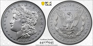 2021 $1 Morgan Dollar 100th Anniversary First Strike MS70