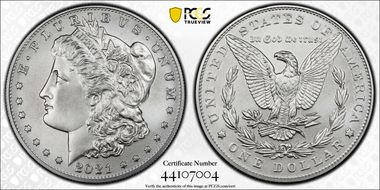 2021 $1 Morgan Dollar 100th Anniversary MS70