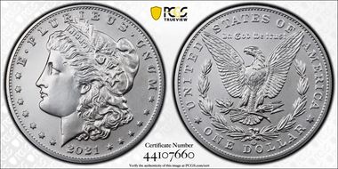 2021-CC Privy $1 Morgan Dollar 100th Anniversary First Strike MS70