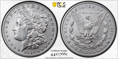 2021-CC Privy $1 Morgan Dollar 100th Anniversary First Strike MS69