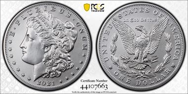 2021-CC Privy $1 Morgan Dollar 100th Anniversary First Strike MS70
