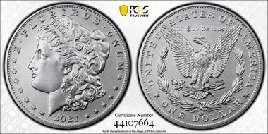 2021-CC Privy $1 Morgan Dollar 100th Anniversary First Strike MS70