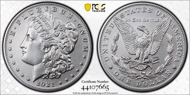 2021-CC Privy $1 Morgan Dollar 100th Anniversary First Strike MS70