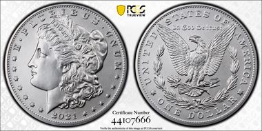 2021-CC Privy $1 Morgan Dollar 100th Anniversary First Strike MS69