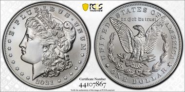 2021-D $1 Morgan Dollar 100th Anniversary First Strike MS70