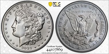 2021-CC Privy $1 Morgan Dollar 100th Anniversary First Strike MS70