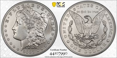 2021-D $1 Morgan Dollar 100th Anniversary First Strike MS70