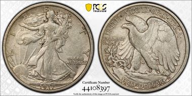 1917-D 50C Obverse XF40