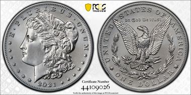 2021-O Privy $1 Morgan Dollar 100th Anniversary MS70