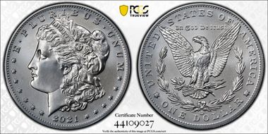 2021-CC Privy $1 Morgan Dollar 100th Anniversary First Strike MS70
