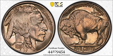 1919-S 5C MS65+