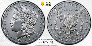 2021-O Privy $1 Morgan Dollar 100th Anniversary First Strike MS70