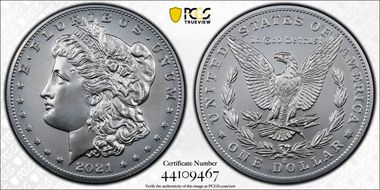 2021-O Privy $1 Morgan Dollar 100th Anniversary First Strike MS70