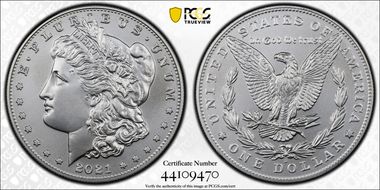 2021-D $1 Morgan Dollar 100th Anniversary First Strike MS70