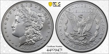 2021-D $1 Morgan Dollar 100th Anniversary First Strike MS69