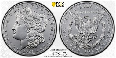 2021-S $1 Morgan Dollar 100th Anniversary First Strike MS70