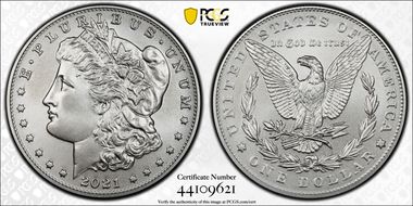 2021 $1 Morgan Dollar 100th Anniversary First Strike MS70