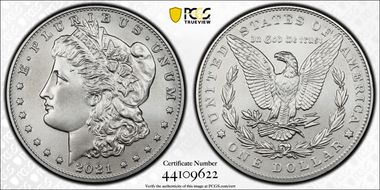 2021 $1 Morgan Dollar 100th Anniversary First Strike MS70