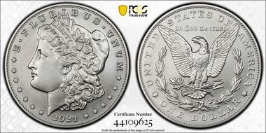2021-S $1 Morgan Dollar 100th Anniversary First Strike MS70